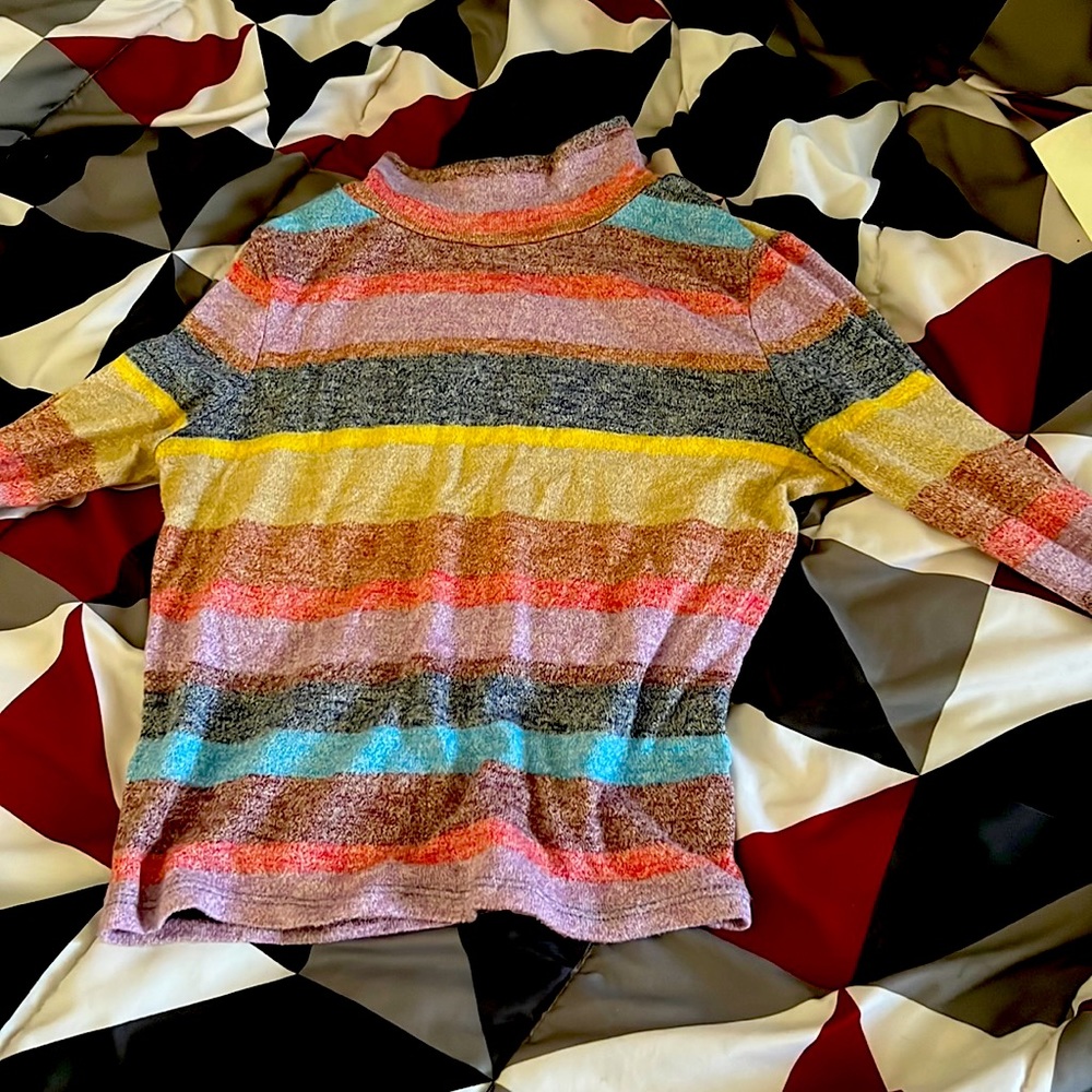 Fitted Color block Turtleneck